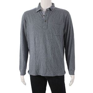 Faherty Brand Mens Button-Down Striped Dark Blue Long Sleeve Shirt Size L